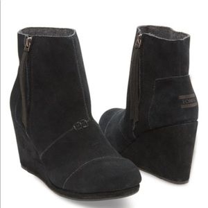 Black Suede High Desert Wedge Booties